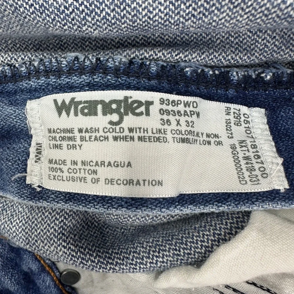 Wrangler Jeans 936MWZ Mens 36x32 Cowboy‎ Cut Denim Faded Workwear Rodeo Retro
